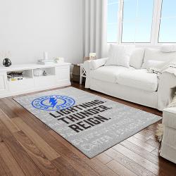 nhl tampa bay lightning hockey team logo sport carpet rectangle area rug for living room light room tbl26
