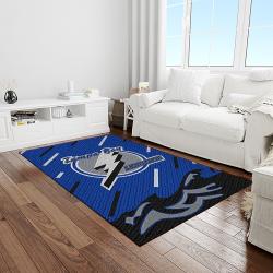 nhl tampa bay lightning hockey team logo sport carpet rectangle area rug for living room light room tbl36