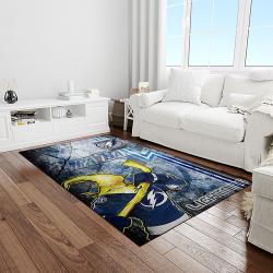 nhl tampa bay lightning hockey team logo sport carpet rectangle area rug for living room light room tbl38