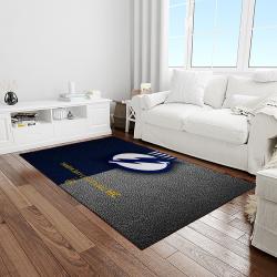 nhl tampa bay lightning hockey team logo sport carpet rectangle area rug for living room light room tbl47