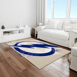 nhl tampa bay lightning hockey team logo sport carpet rectangle area rug for living room light room tbl49