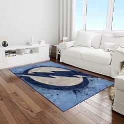 nhl tampa bay lightning hockey team logo sport carpet rectangle area rug for living room light room tbl54