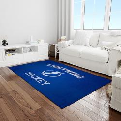 nhl tampa bay lightning hockey team logo sport carpet rectangle area rug for living room light room tbl57