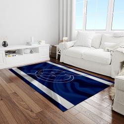 nhl tampa bay lightning hockey team logo sport carpet rectangle area rug for living room light room tbl60