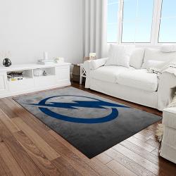 nhl tampa bay lightning hockey team logo sport carpet rectangle area rug for living room light room tbl63