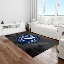 nhl tampa bay lightning hockey team logo sport carpet rectangle area rug for living room light room tbl68