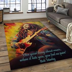 Singer Bob Marley Music Carpet Rectangle Area Rug For Living Room Bedroom Decor BM29
