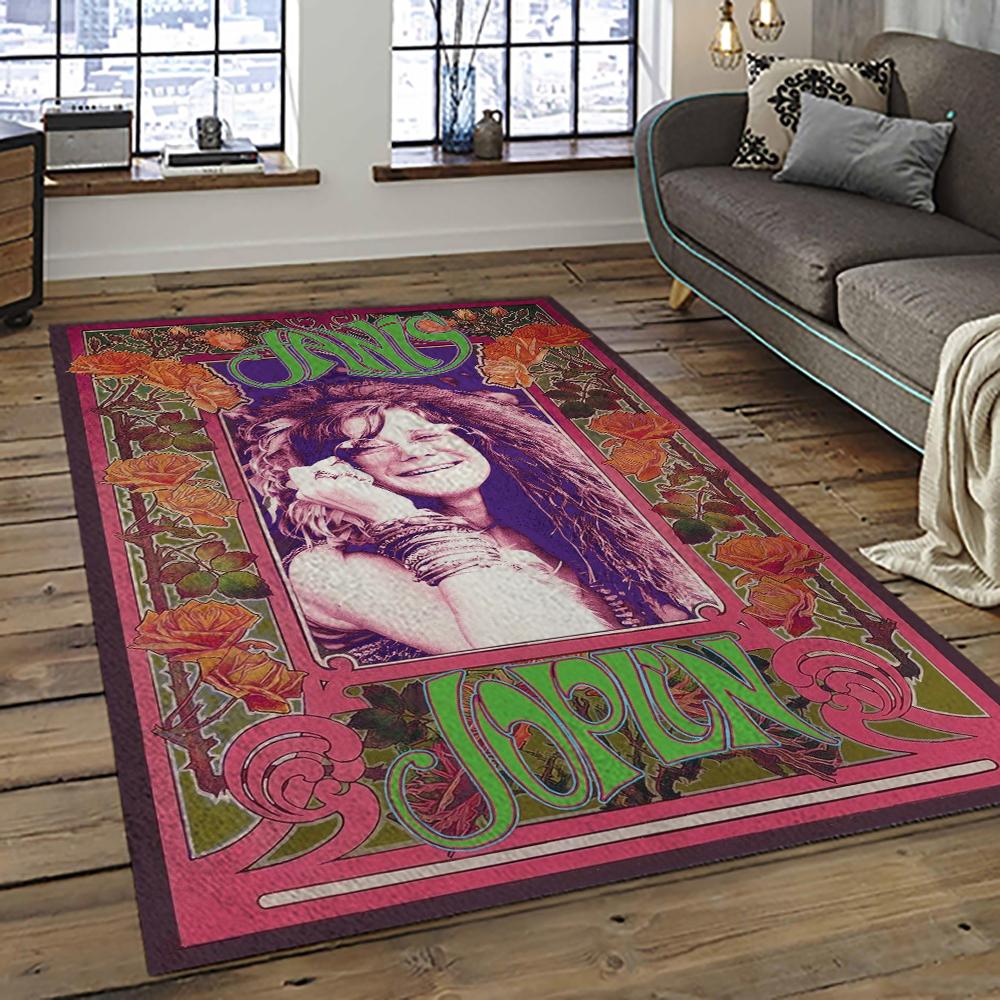 Singer Janis Joplin Music Carpet Rectangle Area Rug For Living Room Bedroom Decor JJ07 singer janis joplin music carpet rectangle area rug for living room bedroom decor dark room jj07