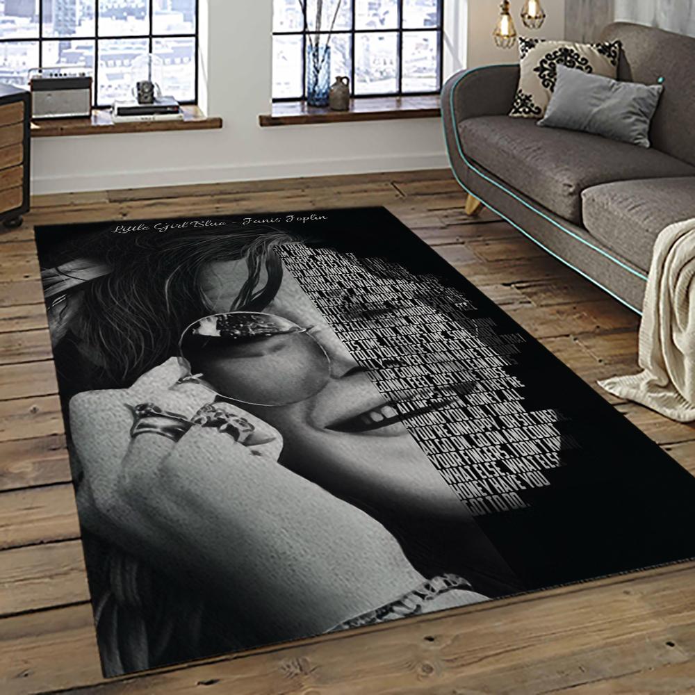 Singer Janis Joplin Music Carpet Rectangle Area Rug For Living Room Bedroom Decor JJ28 singer janis joplin music carpet rectangle area rug for living room bedroom decor dark room jj28