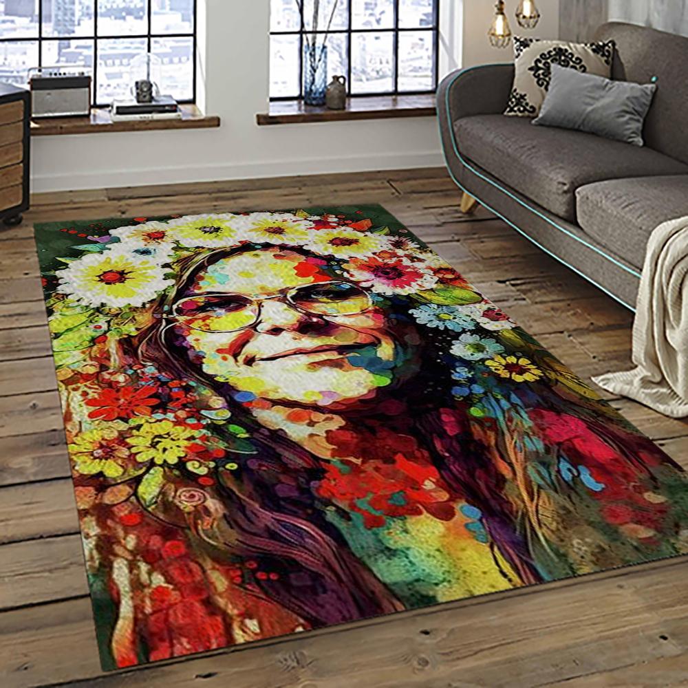 Singer Janis Joplin Music Carpet Rectangle Area Rug For Living Room Bedroom Decor JJ36 singer janis joplin music carpet rectangle area rug for living room bedroom decor dark room jj36