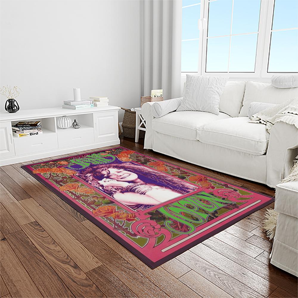 Singer Janis Joplin Music Carpet Rectangle Area Rug For Living Room Bedroom Decor JJ07 1 singer janis joplin music carpet rectangle area rug for living room bedroom decor light room jj07