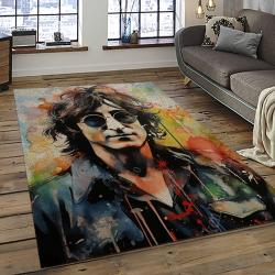 Singer John Lennon Music Carpet Rectangle Area Rug For Living Room Bedroom Decor JL04