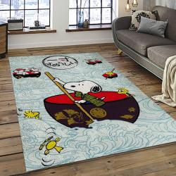 Snoopy Cartoon Movie Carpet Rectangle Area Rug For Living Room Bedroom Decor SNP76