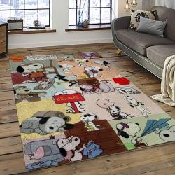 Snoopy Cartoon Movie Carpet Rectangle Area Rug For Living Room Bedroom Decor SNP87