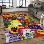 the simpsons characters cartoon movie carpet rectangle area rug for living room bedroom decor dark room tss10