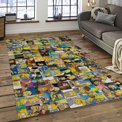 The Simpsons Characters Cartoon Movie Carpet Rectangle Area Rug For Living Room Bedroom Decor TSS42