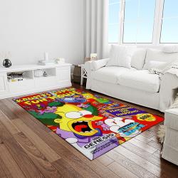 the simpsons characters cartoon movie carpet rectangle area rug for living room bedroom decor light room tss10