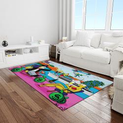 the simpsons characters cartoon movie carpet rectangle area rug for living room bedroom decor light room tss11