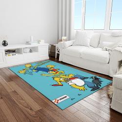 the simpsons characters cartoon movie carpet rectangle area rug for living room bedroom decor light room tss23
