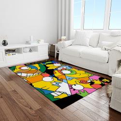 the simpsons characters cartoon movie carpet rectangle area rug for living room bedroom decor light room tss24
