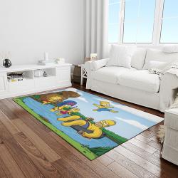 the simpsons characters cartoon movie carpet rectangle area rug for living room bedroom decor light room tss26