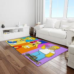 the simpsons characters cartoon movie carpet rectangle area rug for living room bedroom decor light room tss41
