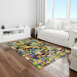 the simpsons characters cartoon movie carpet rectangle area rug for living room bedroom decor light room tss42
