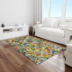 the simpsons characters cartoon movie carpet rectangle area rug for living room bedroom decor light room tss47