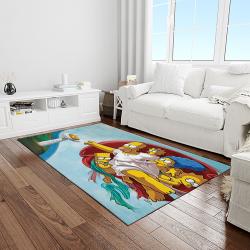 the simpsons characters cartoon movie carpet rectangle area rug for living room bedroom decor light room tss51