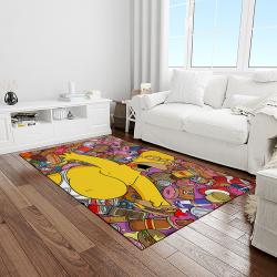 the simpsons characters cartoon movie carpet rectangle area rug for living room bedroom decor light room tss52