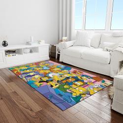 the simpsons characters cartoon movie carpet rectangle area rug for living room bedroom decor light room tss54