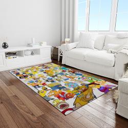 the simpsons characters cartoon movie carpet rectangle area rug for living room bedroom decor light room tss58