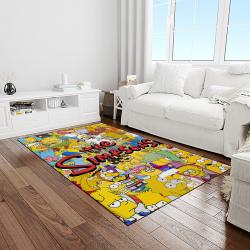 the simpsons characters cartoon movie carpet rectangle area rug for living room bedroom decor light room tss59