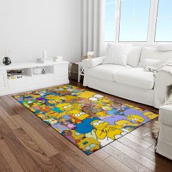 the simpsons characters cartoon movie carpet rectangle area rug for living room bedroom decor light room tss60