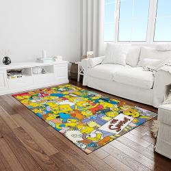 the simpsons characters cartoon movie carpet rectangle area rug for living room bedroom decor light room tss63