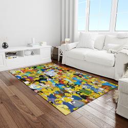 the simpsons characters cartoon movie carpet rectangle area rug for living room bedroom decor light room tss64