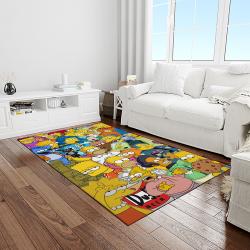 the simpsons characters cartoon movie carpet rectangle area rug for living room bedroom decor light room tss65