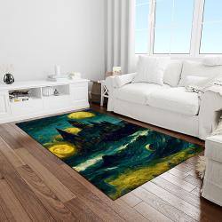 van gogh starry night harry potter cartoon movie carpet rectangle area rug for room decor light vhp1