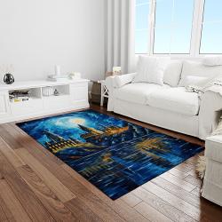 van gogh starry night harry potter cartoon movie carpet rectangle area rug for room decor light vhp12