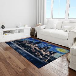 van gogh starry night harry potter cartoon movie carpet rectangle area rug for room decor light vhp15
