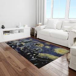 van gogh starry night harry potter cartoon movie carpet rectangle area rug for room decor light vhp16
