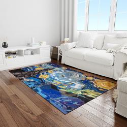 van gogh starry night harry potter cartoon movie carpet rectangle area rug for room decor light vhp2