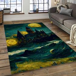 Van Gogh Starry Night Harry Potter Cartoon Movie Carpet Rectangle Area Rug For Room Decor VHP1