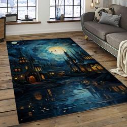 Van Gogh Starry Night Harry Potter Cartoon Movie Carpet Rectangle Area Rug For Room Decor VHP10