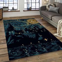 Van Gogh Starry Night Harry Potter Cartoon Movie Carpet Rectangle Area Rug For Room Decor VHP17