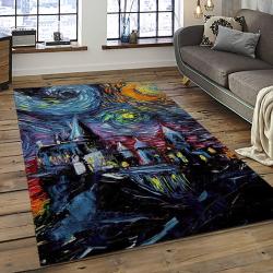 Van Gogh Starry Night Harry Potter Cartoon Movie Carpet Rectangle Area Rug For Room Decor VHP4