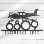 airplane house number custom metal address sign pilot home number 1