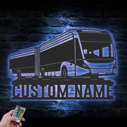 airport bus driver custom metal wall art led light air vehicle name sign 2