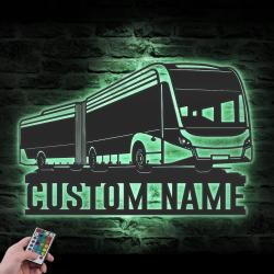 airport bus driver custom metal wall art led light air vehicle name sign 3