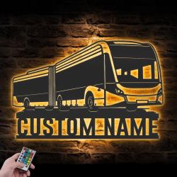 airport bus driver custom metal wall art led light air vehicle name sign 6
